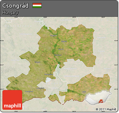 Satellite Map of Csongrád, lighten
