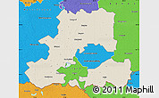 Shaded Relief Map of Csongrád, political outside