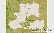 Shaded Relief Map of Csongrád, satellite outside