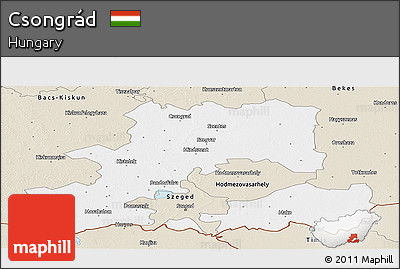 Classic Style Panoramic Map of Csongrád