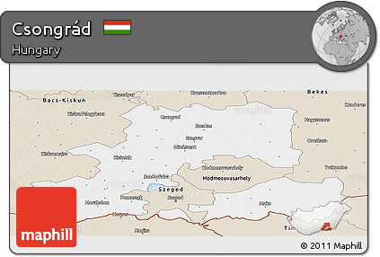 Classic Style Panoramic Map of Csongrád