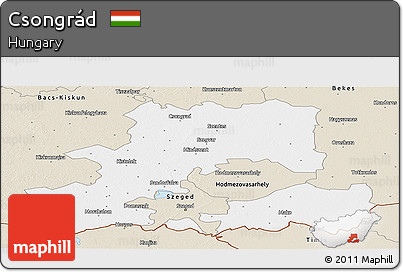 Classic Style Panoramic Map of Csongrád