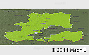 Physical Panoramic Map of Csongrád, darken, semi-desaturated