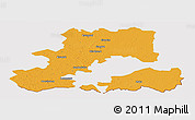 Political Panoramic Map of Csongrád, cropped outside