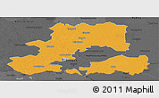Political Panoramic Map of Csongrád, darken, desaturated