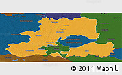 Political Panoramic Map of Csongrád, darken