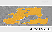 Political Panoramic Map of Csongrád, desaturated