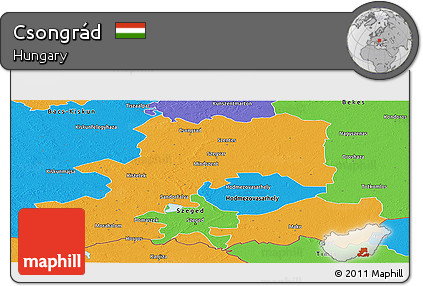 Political Panoramic Map of Csongrád