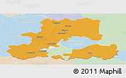 Political Panoramic Map of Csongrád, lighten