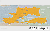 Political Panoramic Map of Csongrád, lighten, semi-desaturated
