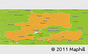 Political Panoramic Map of Csongrád, physical outside