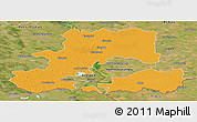 Political Panoramic Map of Csongrád, satellite outside
