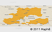 Political Panoramic Map of Csongrád, shaded relief outside