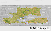 Satellite Panoramic Map of Csongrád, lighten, desaturated