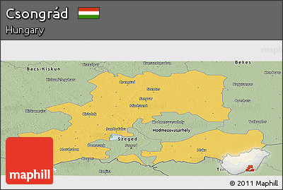 Savanna Style Panoramic Map of Csongrád