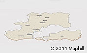 Shaded Relief Panoramic Map of Csongrád, cropped outside
