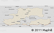 Shaded Relief Panoramic Map of Csongrád, desaturated