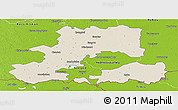 Shaded Relief Panoramic Map of Csongrád, physical outside