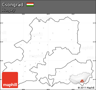 Blank Simple Map of Csongrád, cropped outside, no labels