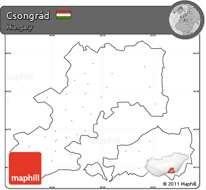 Blank Simple Map of Csongrád, cropped outside, no labels