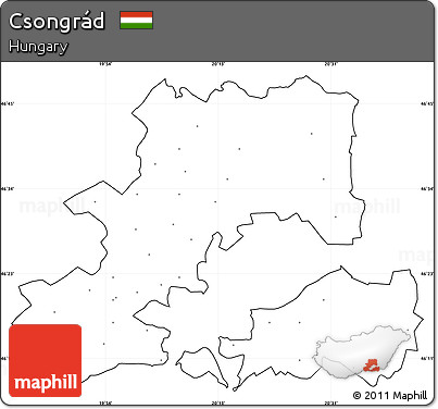 Blank Simple Map of Csongrád, cropped outside, no labels