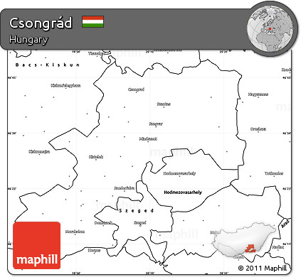Blank Simple Map of Csongrád