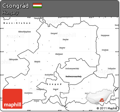 Blank Simple Map of Csongrád