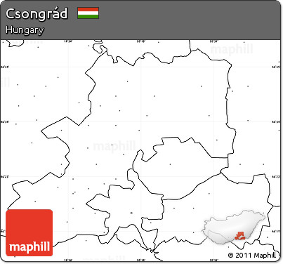 Blank Simple Map of Csongrád, no labels