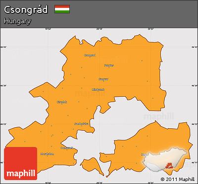 Political Simple Map of Csongrád, cropped outside