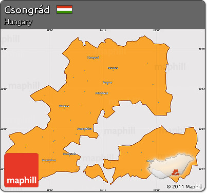 Political Simple Map of Csongrád, cropped outside