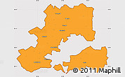 Political Simple Map of Csongrád, cropped outside