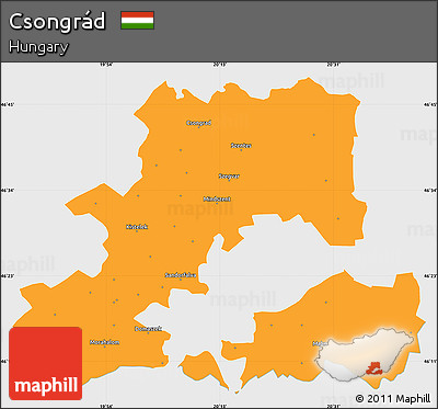 Political Simple Map of Csongrád, single color outside