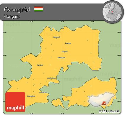 Savanna Style Simple Map of Csongrád, cropped outside