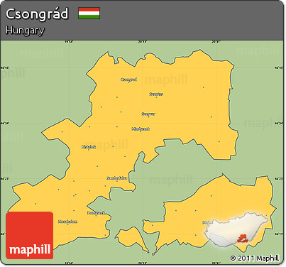 Savanna Style Simple Map of Csongrád, cropped outside