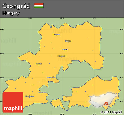 Savanna Style Simple Map of Csongrád, cropped outside