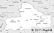 Silver Style Simple Map of Györ-Moson-Sopron