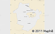 Classic Style Map of Hajdú-Bihar, single color outside