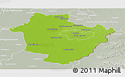 Physical Panoramic Map of Hajdú-Bihar, lighten, semi-desaturated