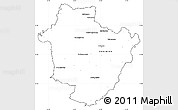 Blank Simple Map of Hajdú-Bihar, cropped outside