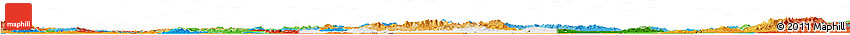 Flag Horizon Map of Hungary, political outside, flag rotated
