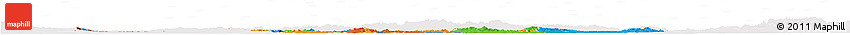 Political Horizon Map of Hungary, cropped outside
