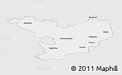 Silver Style Panoramic Map of Jász-Nagykun-Szolnok, single color outside