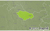 Physical 3D Map of Kecskemét, semi-desaturated
