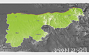 Physical 3D Map of Komárom-Esztergom, darken, desaturated