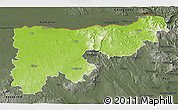 Physical 3D Map of Komárom-Esztergom, darken, semi-desaturated