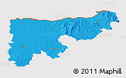 Political 3D Map of Komárom-Esztergom, cropped outside