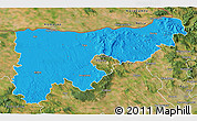 Political 3D Map of Komárom-Esztergom, satellite outside