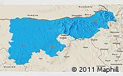 Political 3D Map of Komárom-Esztergom, shaded relief outside