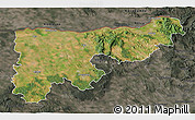 Satellite 3D Map of Komárom-Esztergom, darken, semi-desaturated