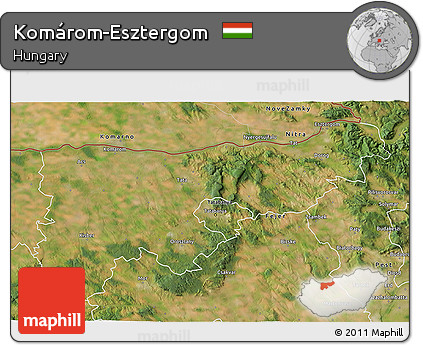 Satellite 3D Map of Komárom-Esztergom